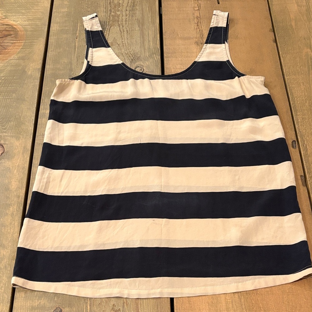 Joie Black/Tan Striped Tank Top S